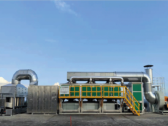 東莞某廠5萬風量五金噴塗廢氣